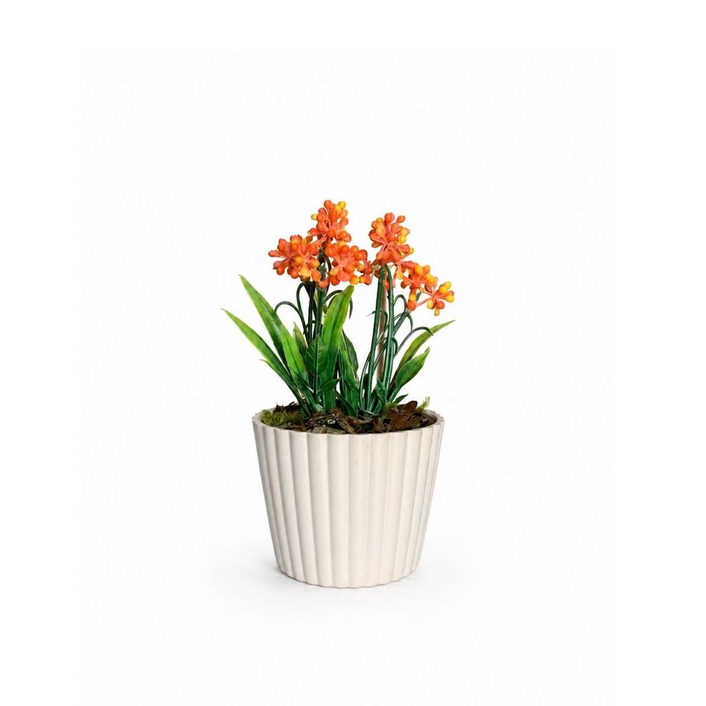 Mini Vaso Rose com Flor Artificial para Decoração