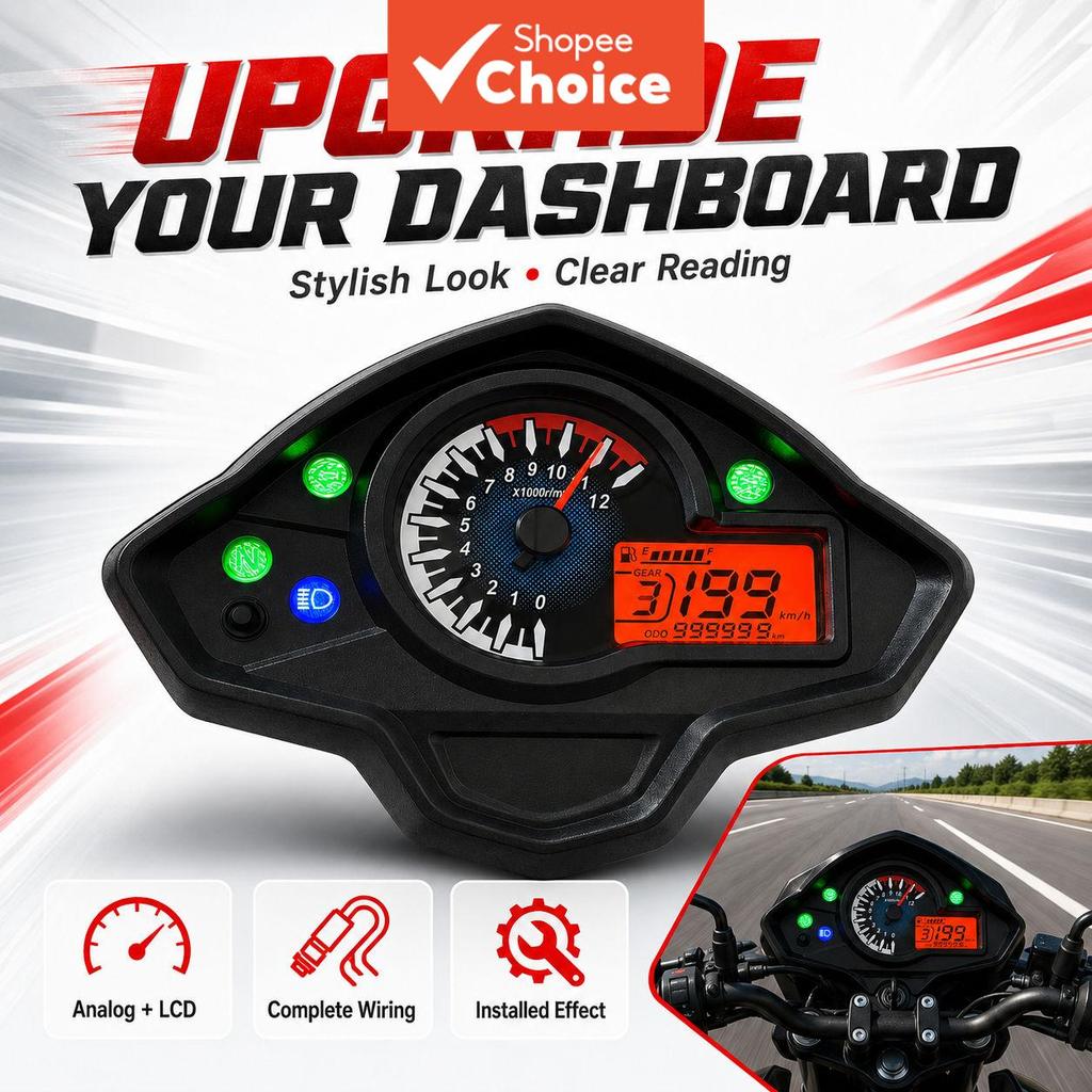 Italika 250z 2014-2019 Velocímetro Digital LCD Tacômetro Rpm Medidor Painel De Motocicleta
