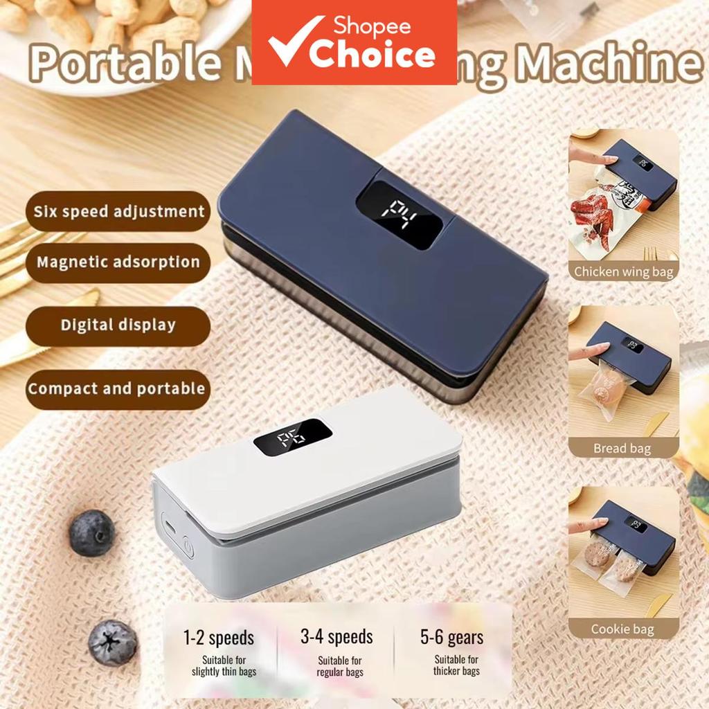 Mini Máquina Seladora De Saco Plástico , Selador Térmico Portátil Recarregável Para Embalagens De Alimentos De Cozinha