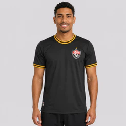 Camisa Vitória Jacquard Preta e Dourada