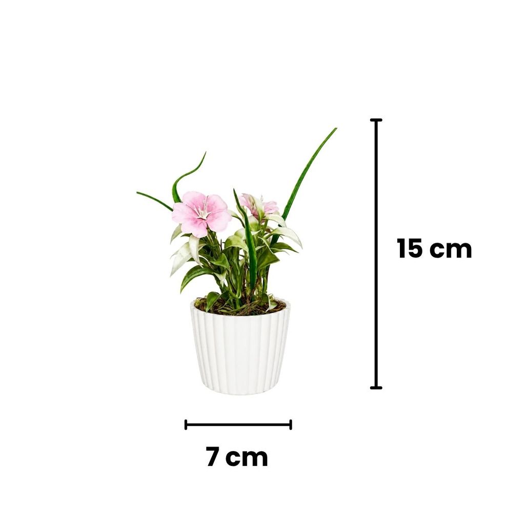 Kit 4 Arranjo Flor do Campo Artificial Vaso Branco Decoração · foto 2