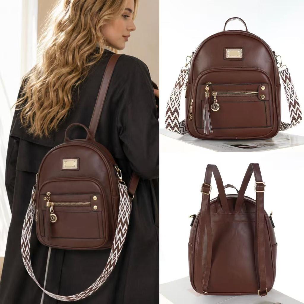 Multineos Bolsa Mochila Em Couro Pu Transversal Feminina Masculino Transversal Com Alça Removível