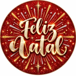 Painel Redondo 1,50m e 50cm para Festa – Tecido Sublimado NATAL, Elastiqueira, Alta Qualidade e Envio Imediato