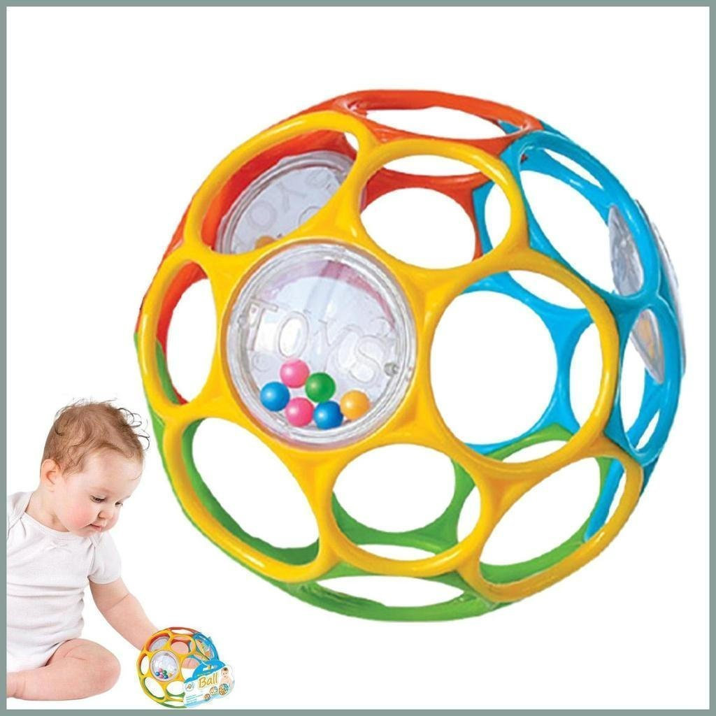 Brinquedo Sensorial de Borracha Macia Chocalho, Bola de Aperto para Dentição, Brinquedo de Aprendizado Confortável