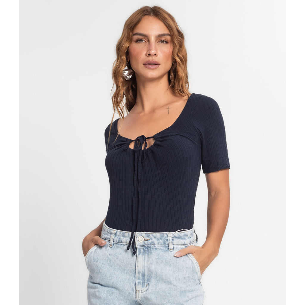 Blusa Feminina Com Amarração Endless Azul