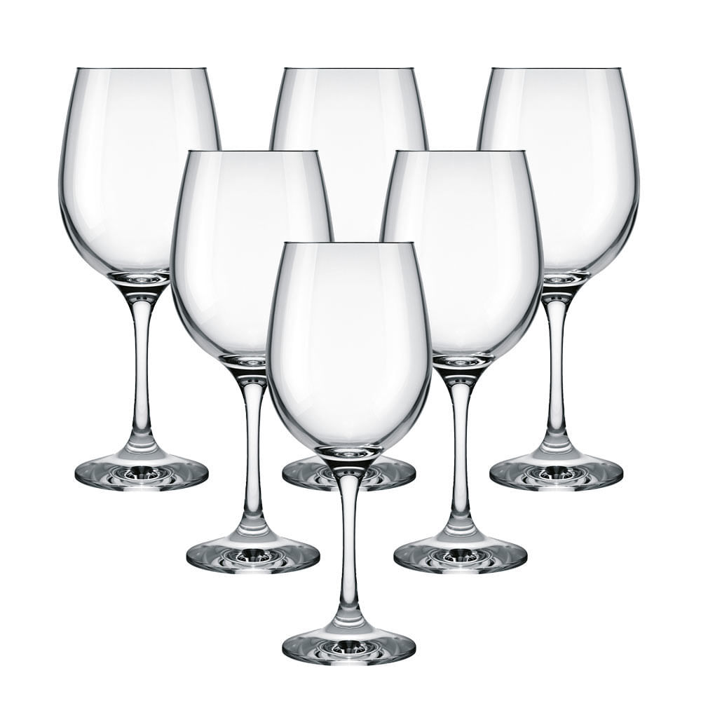 Jogo de Taças para Vinho Nadir Barone 490ml 6 Peças