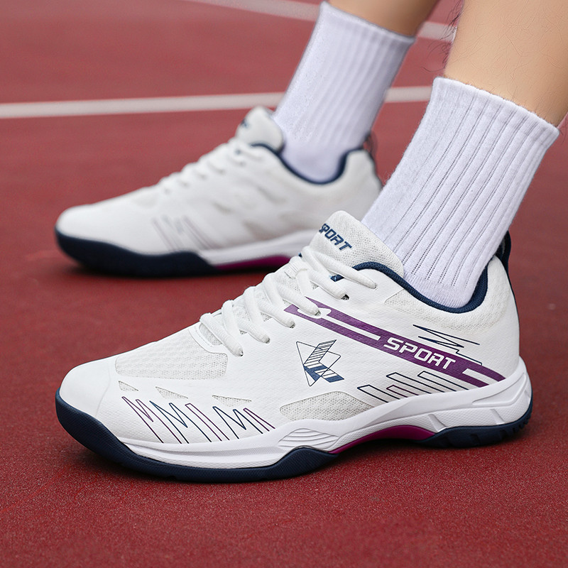 Sapatos de Badminton de malha sem costura tênis placa de carbono TPU entressola amortecimento rebote MD borracha sola an