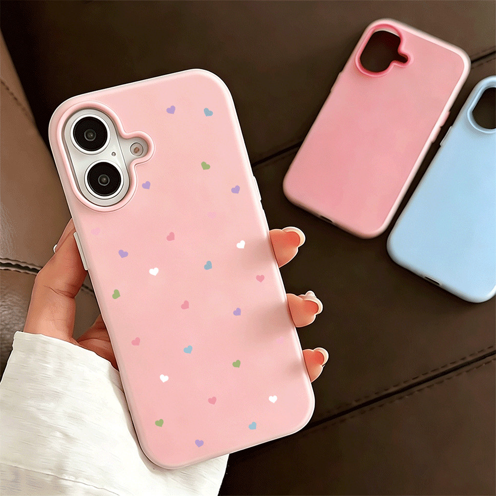 Capa de silicone Jelly 2 em 1 com corações coloridos para Samsung S25 ULTRA S24 Plus S23 S22 A17 A16 A15 A14 — imagem 2 de 2