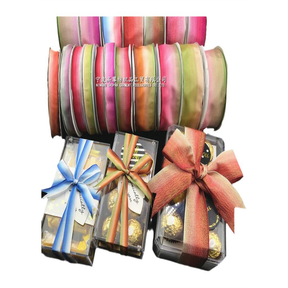 Fita de arco-íris fita de cobre fita fixa fita decoração arco bolo flor arte fita Streamer