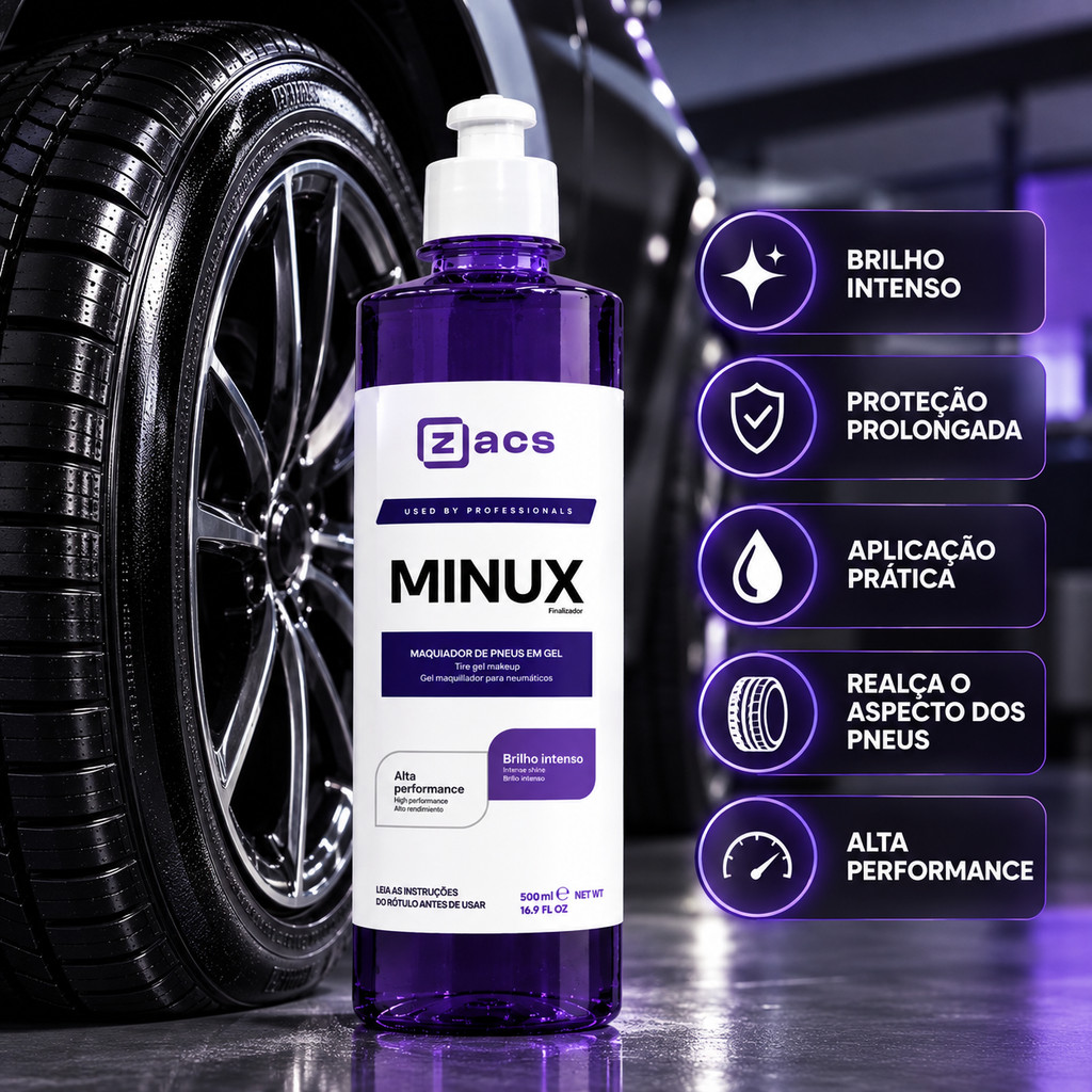 Brilho Para Pneus Zacs Minux 500ml Pneu Pretinho Duradouro — imagem 2 de 2