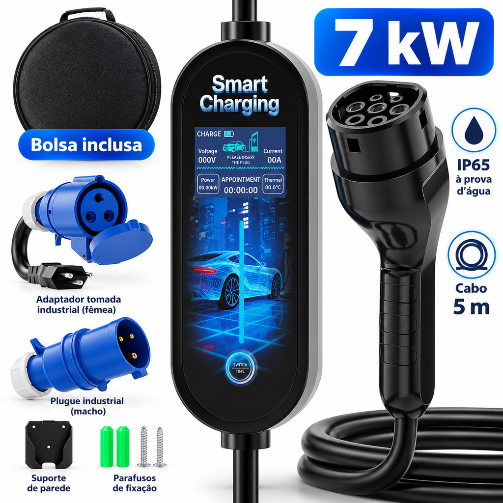 Portable Electric Car Charger 7kw 32a 110v/220v