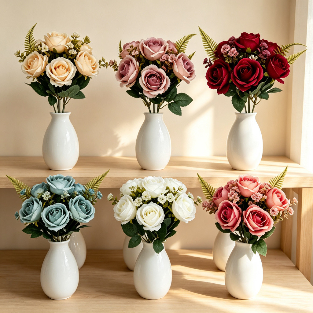 Buquê de Rosas Artificial 30cm 6 Cores Disponíveis Não Murcha Para Decoração Casa, Festa e Casamento · foto 2