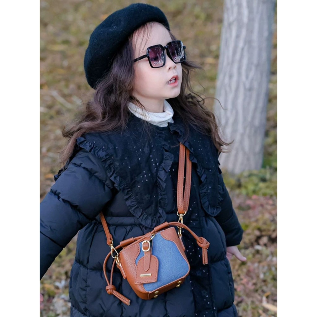 Bonito Mini moda menina bebê Diagonal bolsa de ombro na moda influenciador moda princesa portátil jovens crianças saco n