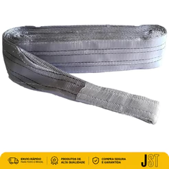 Cinta de Elevação de Carga 4 Toneladas 2 Metros Cinza JST Poliéster FS 7:1