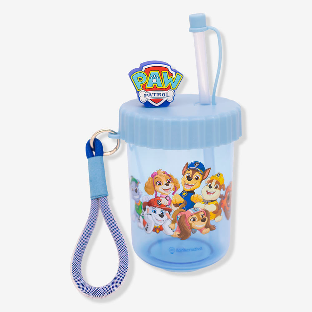 Copo Canudo Flip Infantil Patrulha Canina