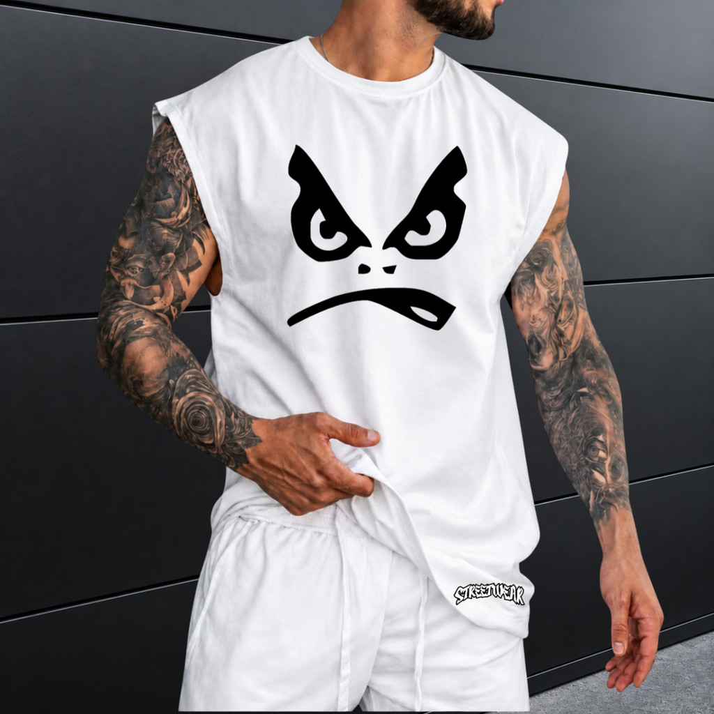 Regata Machão Oversized BadBoy 100% Algodão Camiseta Cavada Musculação Streetwear Treino Academia