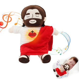 Jesus De Pelúcia Que Respira, Com Música E Luzes Pilha Inclusa