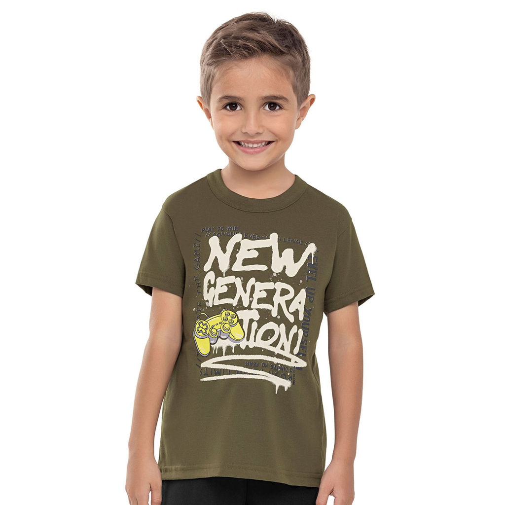Camiseta Infantil Menino Urban Gamer Elian Verde