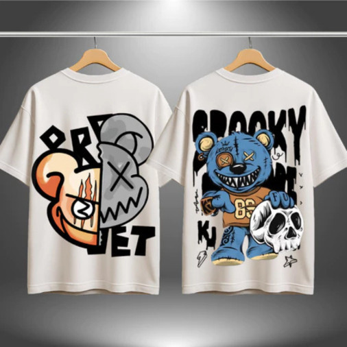 [Camiseta Premium em Algodão Puro]VU  Camiseta Oversized Masculina Estampada Camisa Streetwear Algodão Premium