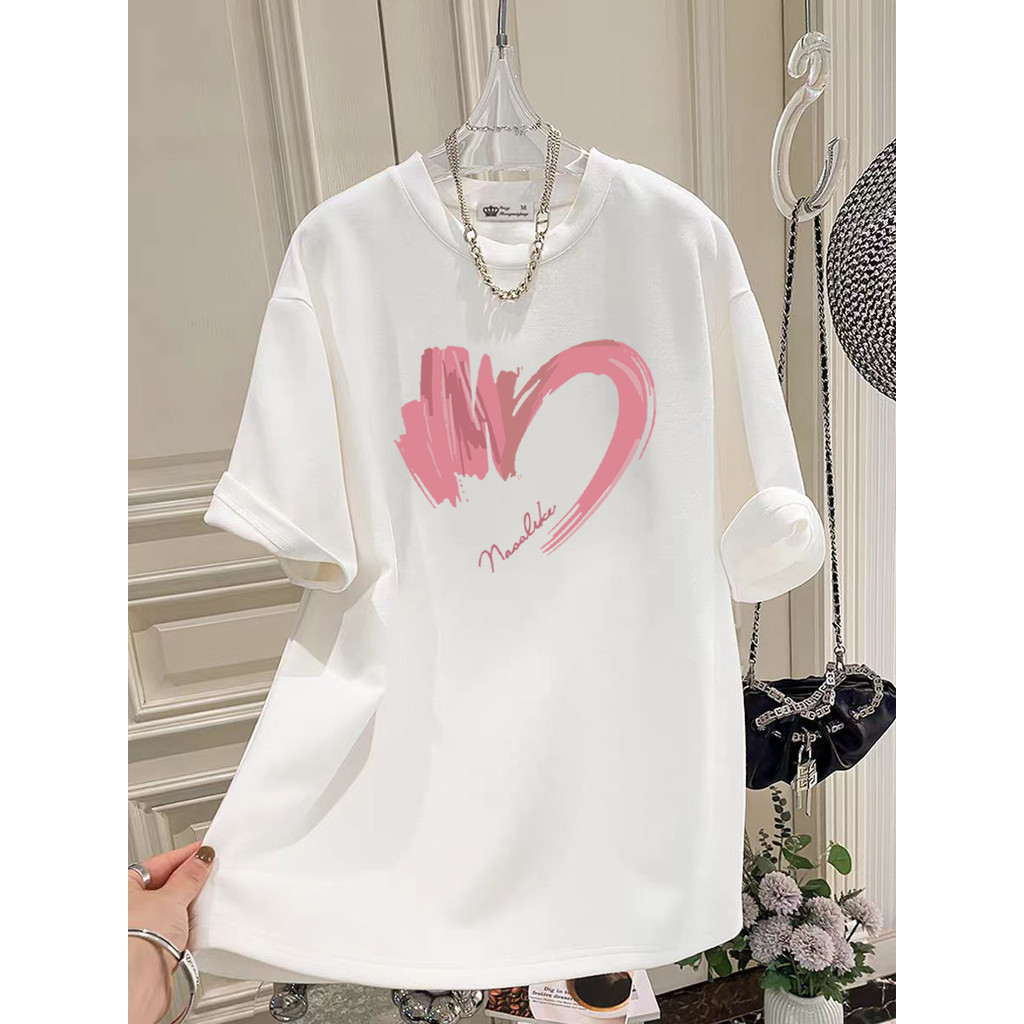 [Camiseta Premium Algodão Puro]LA Plus Size Unissex-Oversized Confortável Estilo Casual Camiseta Tecido Respirável#F1413