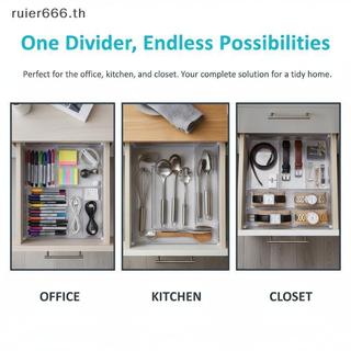 ruier Organizadores De Gaveta Transparente Ajustável Divisor Expansível Para Quarto Armário Cozinha Cômoda Multiuso Solu