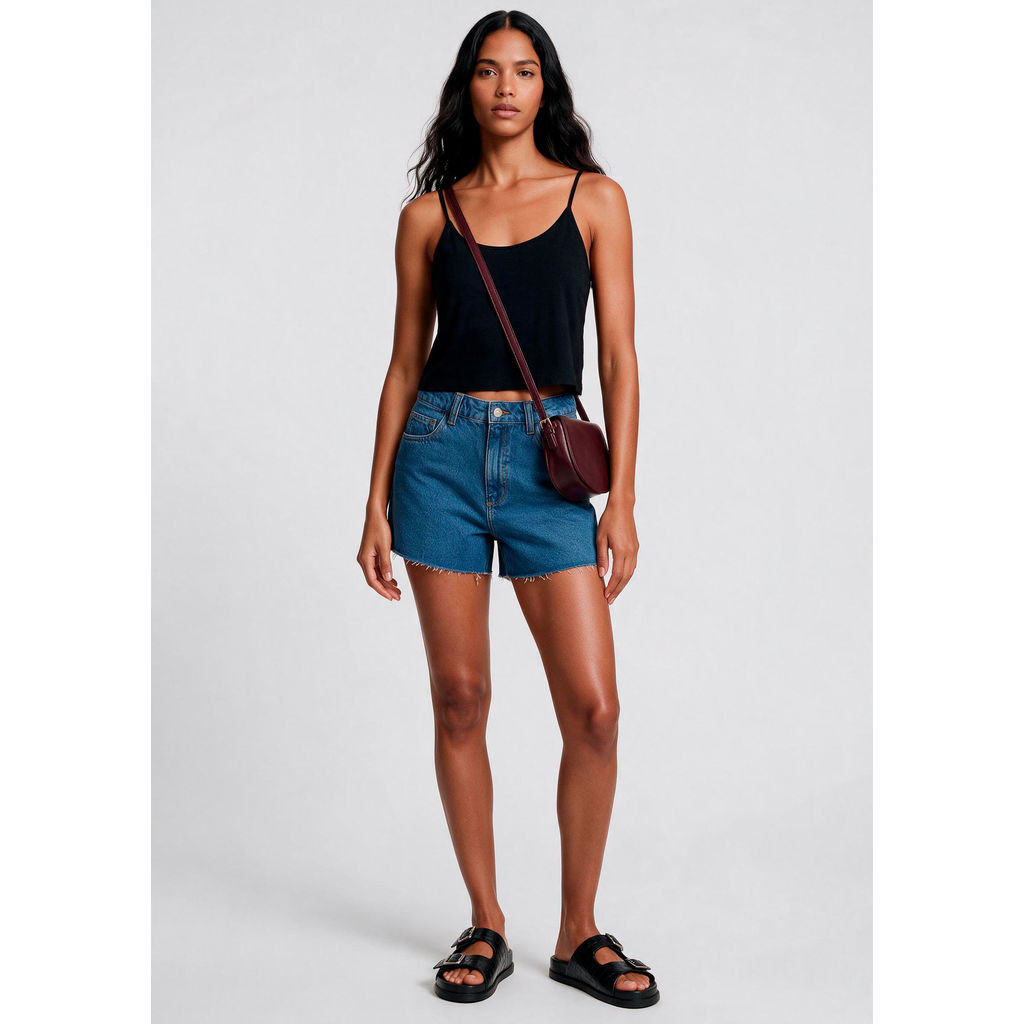 Shorts Jeans Feminino Barra A Fio