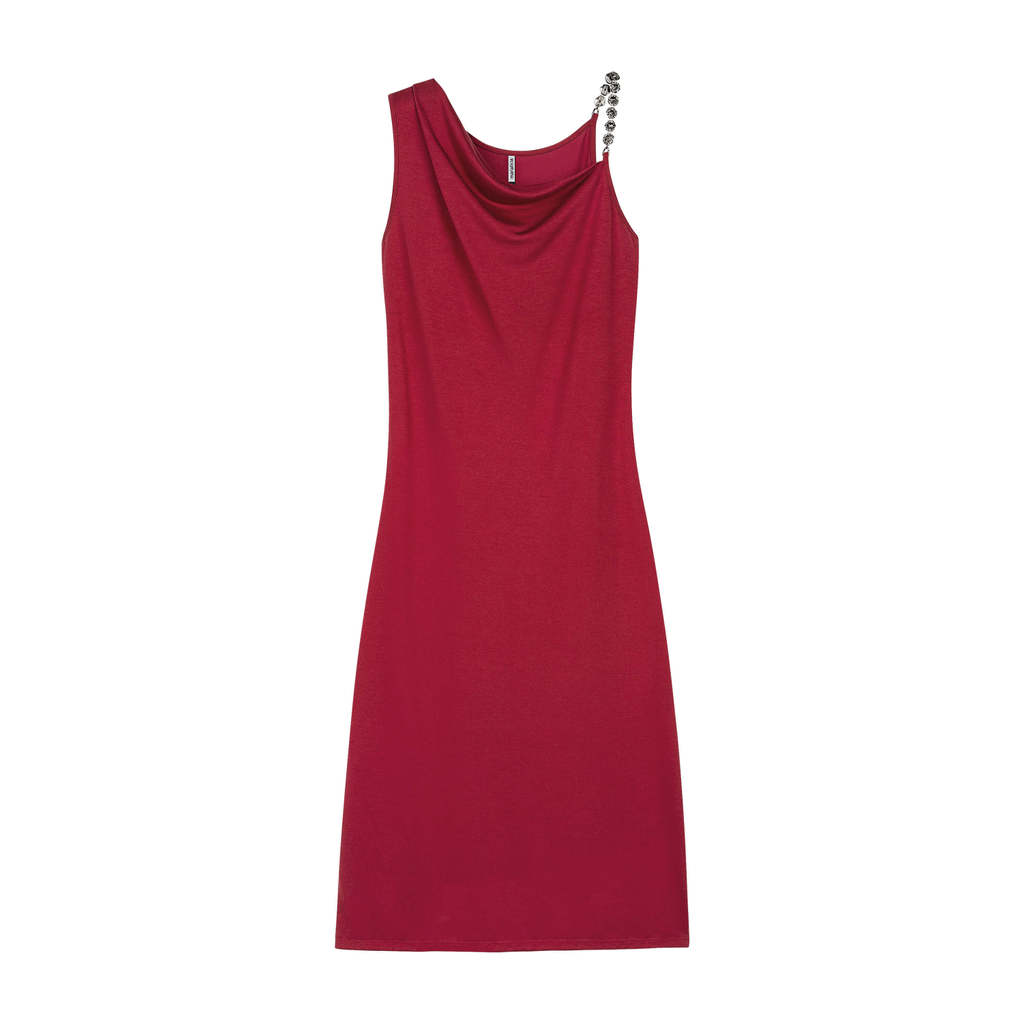 Vestido Feminino Degagê Alça Com Detalhe Marialícia Vermelho · foto 2