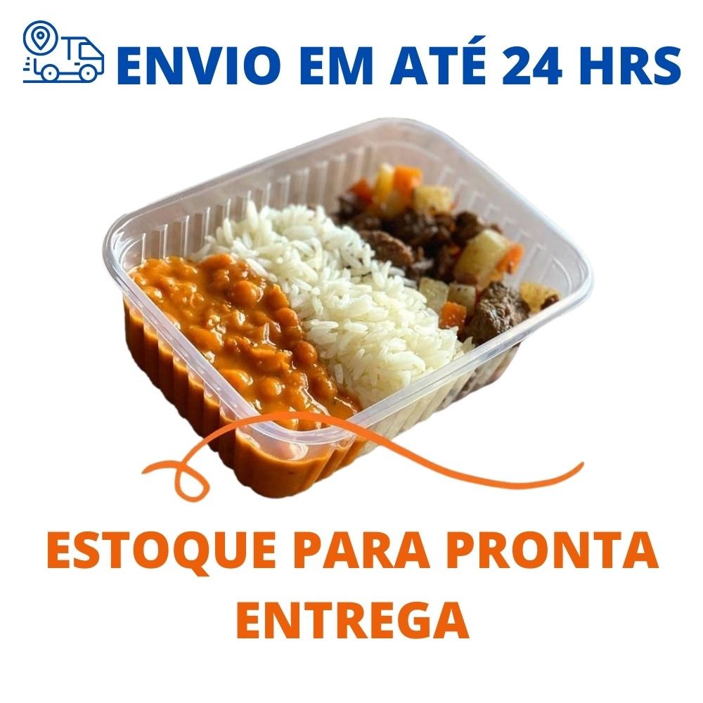 24un Pote Marmita Descartável 250 / 350 / 500 / 750 / 1000ml Fitness Fit Freezer Microondas dieta PRAFESTA — imagem 2 de 2