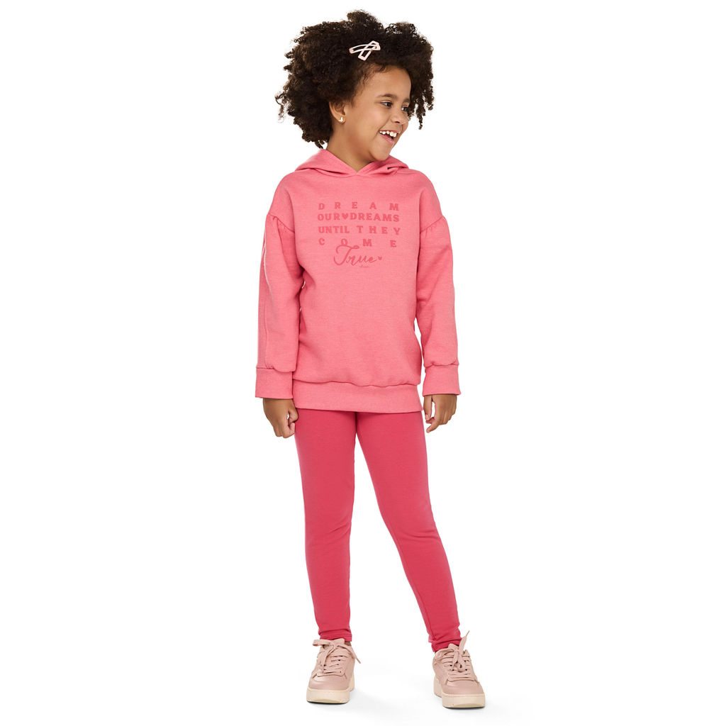 Conjunto Infantil Menina Ombro Franzido Elian Rosa