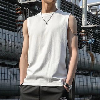 Colete de verão masculino simples Fitness esportes solto respirável de secagem rápida camiseta sem mangas colete de fund