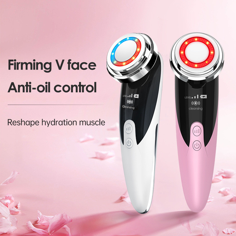 [Estoque pronto] Instrumento de beleza para limpeza de fótons faciais massageador levantamento EMS suavizante lavagem fa