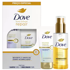 Kit Dove Bond Intense Repair Shampoo + Condicionadoro + Óleo E Sérum + Leave In