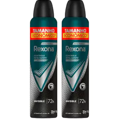 Kit Desodorante Antitranspirante Aerosol Rexona Invisible 72 horas 250ml - 2 Unidades