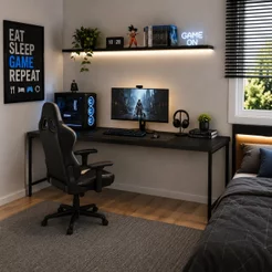 Escrivaninha Mesa Escritório Estilo Diretor Active 180cm Industrial Yescasa Preto Preto Onix