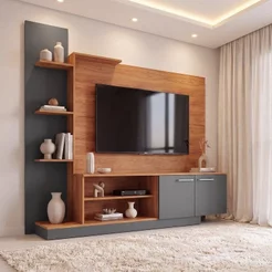 Estante para TV e Home Theater até 55 Polegadas 166CMX155CM Nichos 2 Portas Havana Cinamomo/Grafite