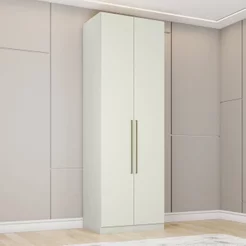 Guarda Roupa 2 Portas com Cabideiro Predileto Branco/Areia HP Areia HP