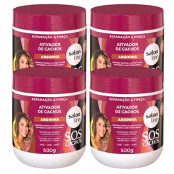 Kit 4 Ativadores De Cachos Salon Line Reconstrução 500g