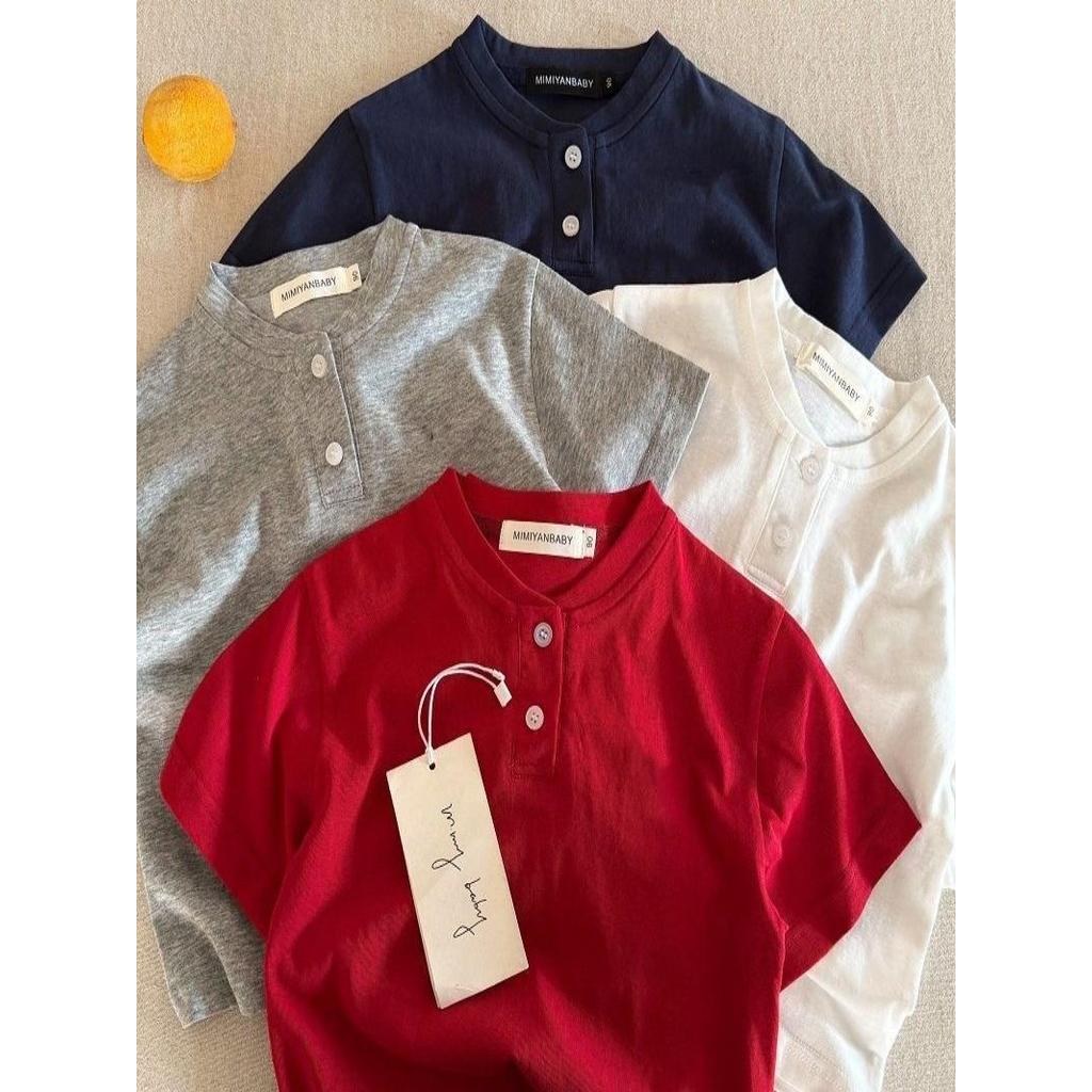 P camisa POLO de algodão puro crianças de manga curta camiseta meninos Casual topo verão novo estilo versão coreana botã