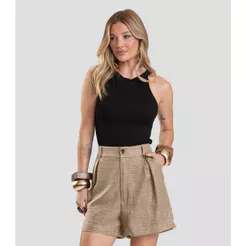 Shorts Feminino em Tecido Dianna Marrom