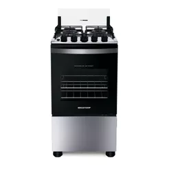 Fogão Brastemp 4 Bocas cor Inox com Duas Prateleiras com Alturas Ajustáveis - BFO4NBR