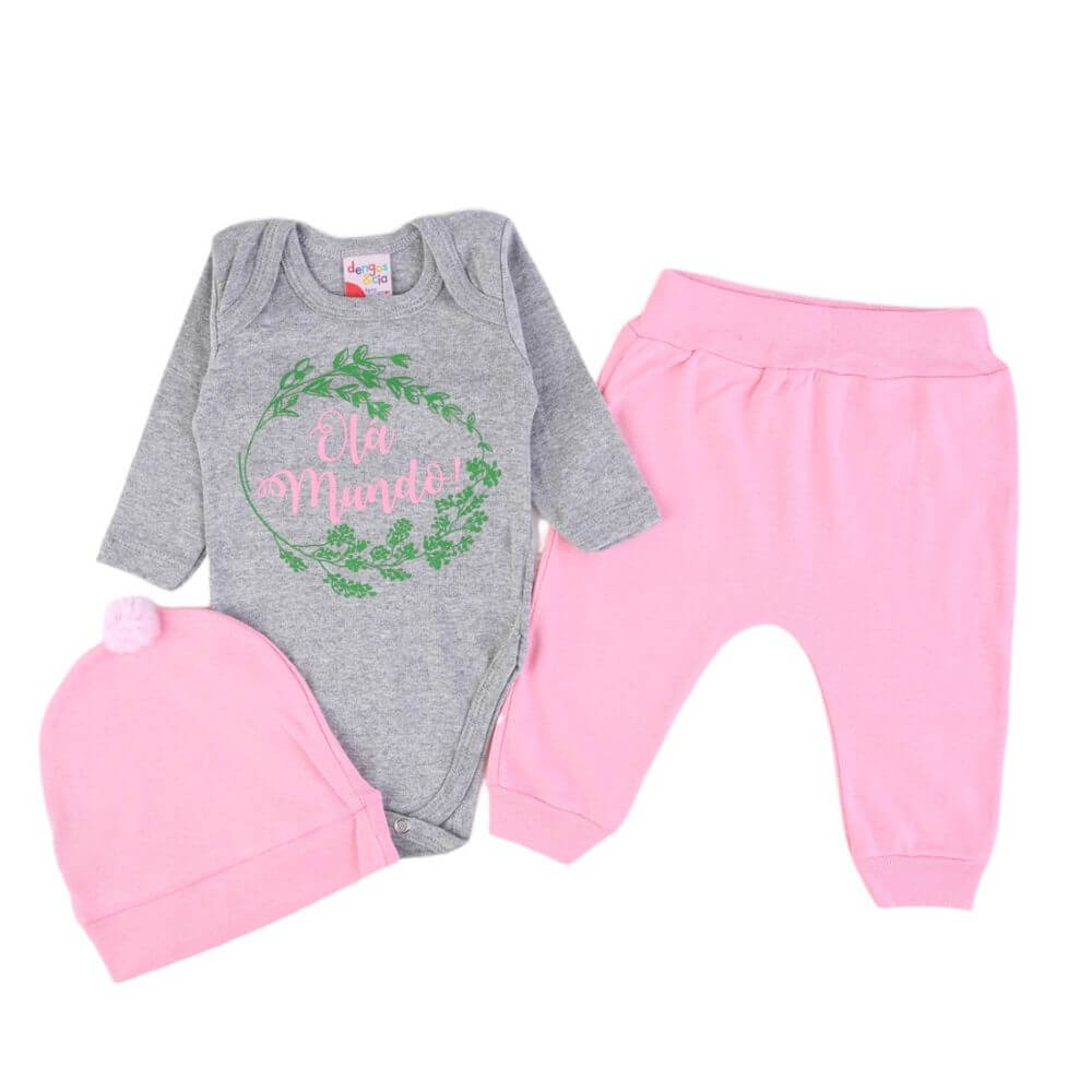 Conjunto Bebê Dengos E Cia Estampa Mundo - 03 Peças em Oferta na Shopee