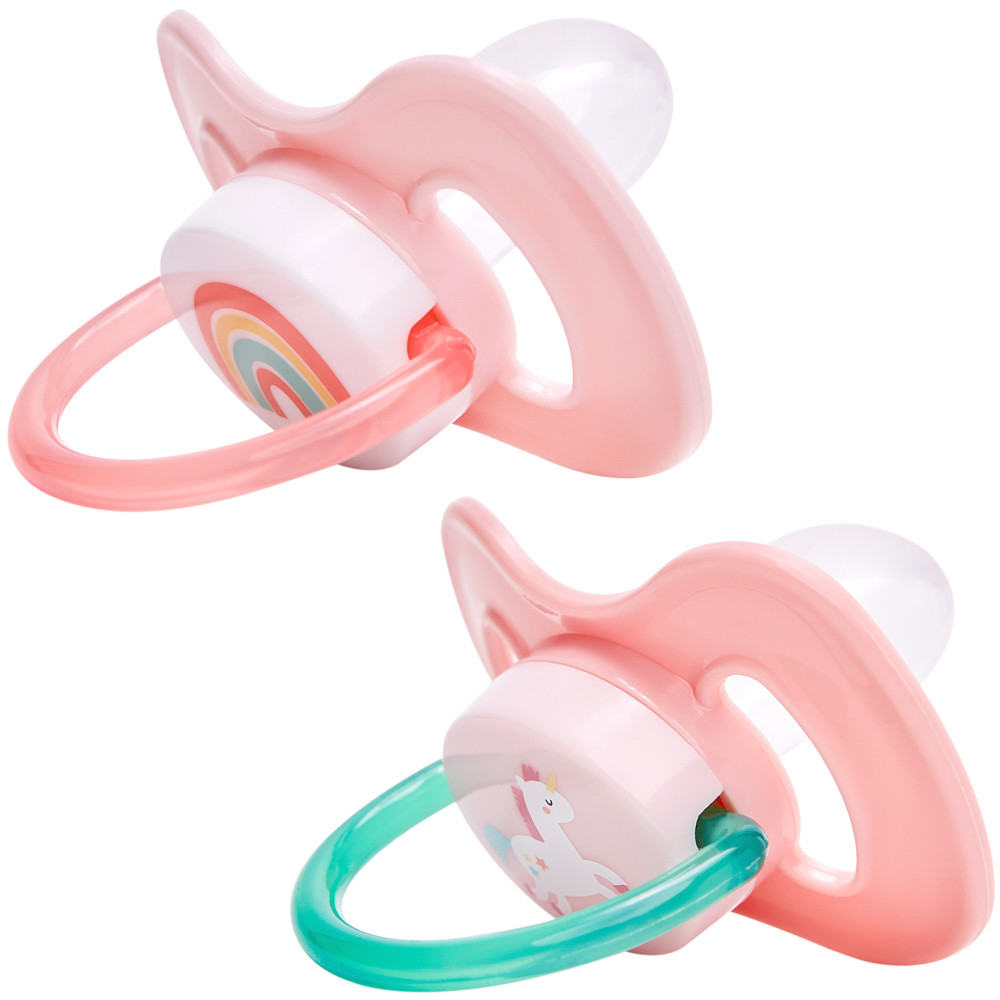 Kit 2 Chupetas Silicone Confort Ultra Soft +0 Meses Tamanho 1 e 2 Recém Nascido Bebe Bico Rosa Buba