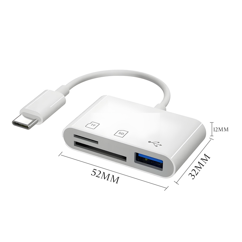 Leitor de Cartão USB-C Adaptador SD TF USB Multiporta Para Celular e Notebook