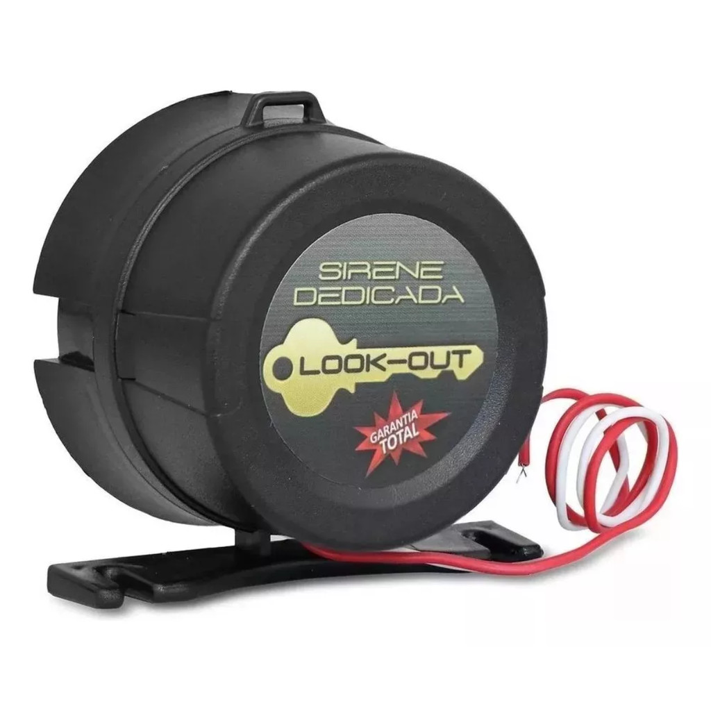 Sirene Dedicada Preta Para Alarme Automotivo Look Out em Oferta na Shopee
