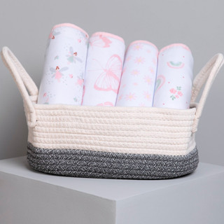 Kit Fralda Bebê Papi Estampa Fadas e Borboletas Soft 4 Peças em Oferta na Shopee