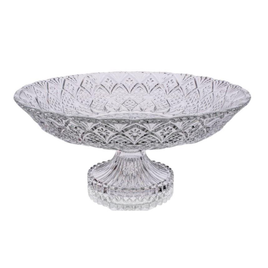 Fruteira Centro de Mesa de Vidro com Pé 30cm Malaga em Oferta na Shopee