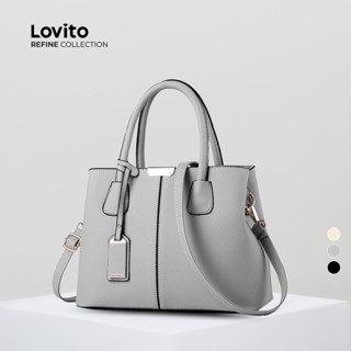 Lovito Bolsa feminina elegante, grande capacidade, design simples, sofisticada e com textura refinada - LFAR6088 em Oferta na Shopee