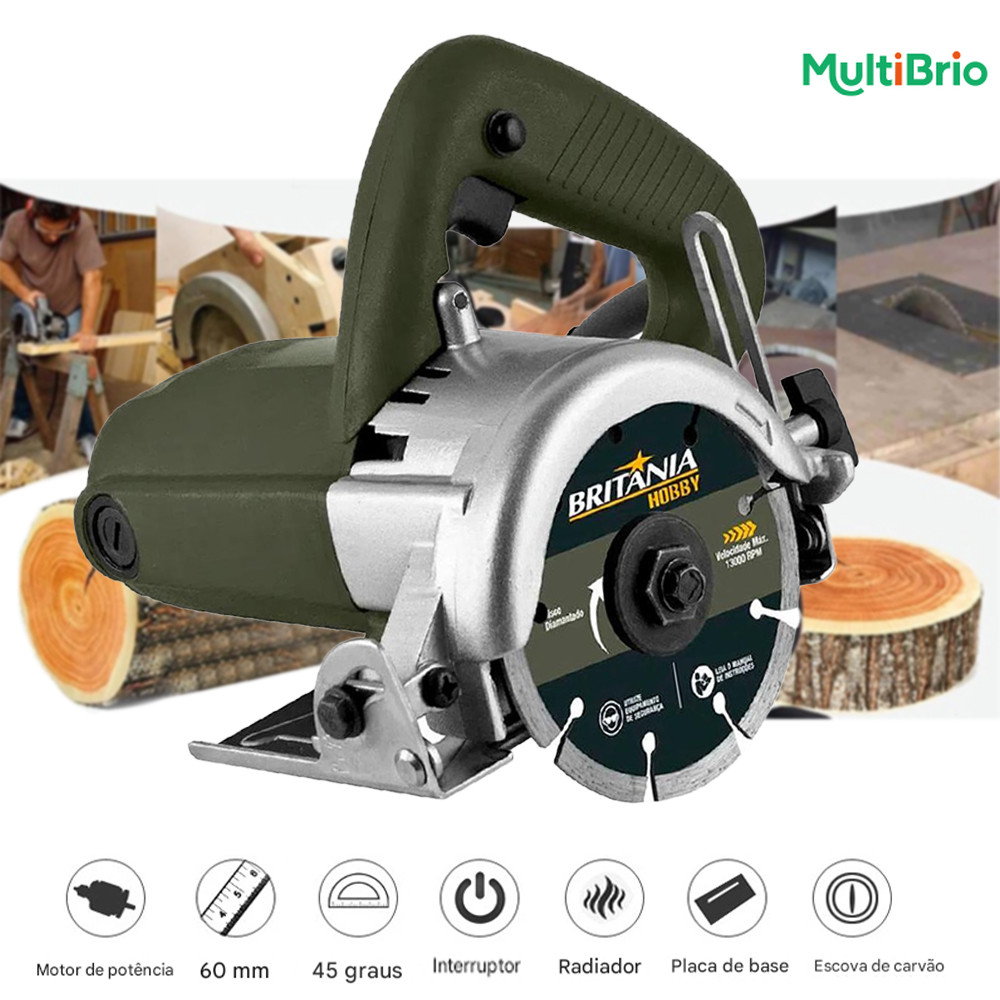 Serra para Mármore 1300W 13000rpm - Motor de Alta Performance para Obras e Reformas 