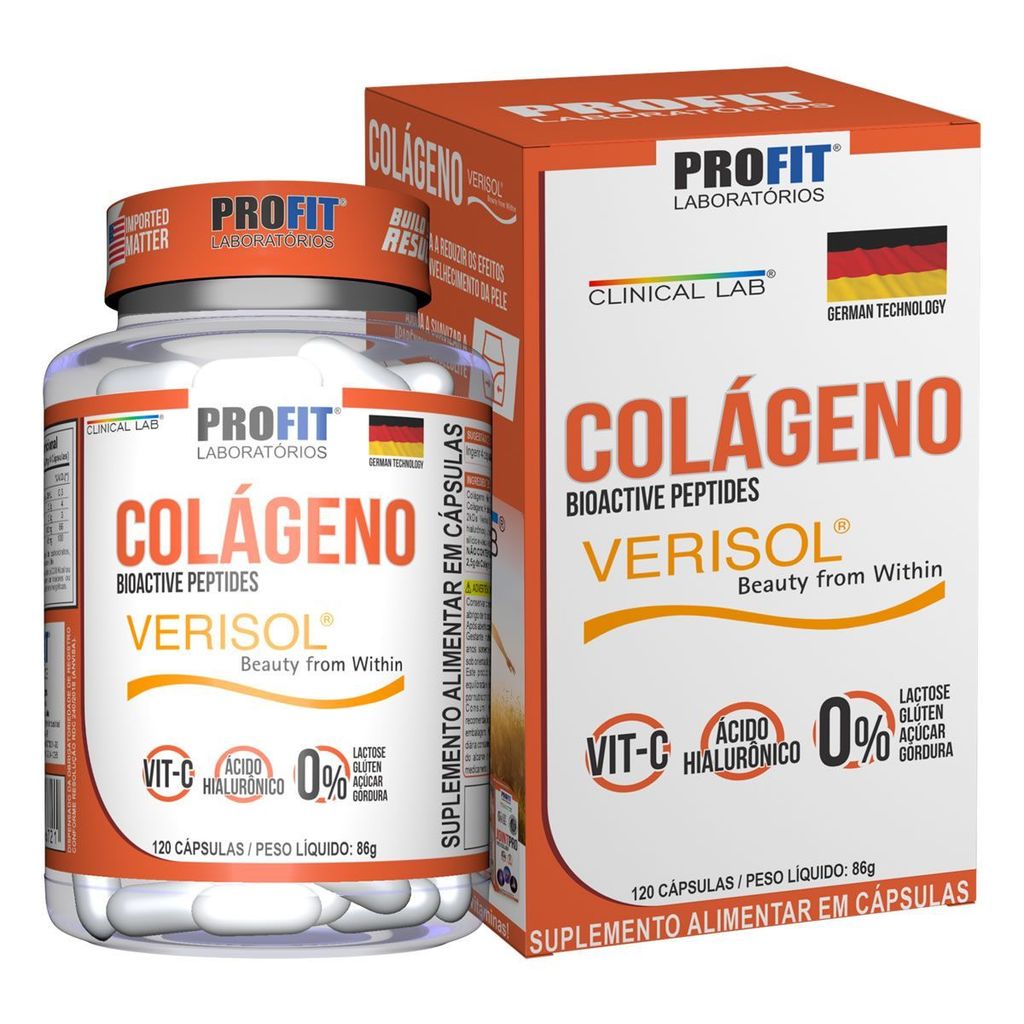 Colágeno Verisol - 120 Cápsulas - Profit Laboratórios em Oferta na Shopee