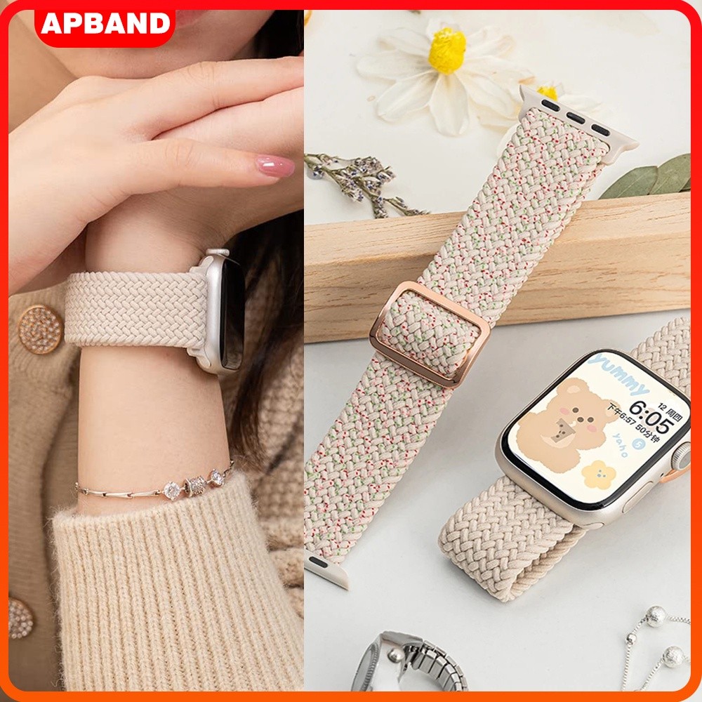 Strap Pulseira De Nailon Elástico Para Smartwatch IWatch Apple Watch SE Ultra 3 2 Series 11 10 9 8 7 49 44 46 45 42 41mm em Oferta na Shopee